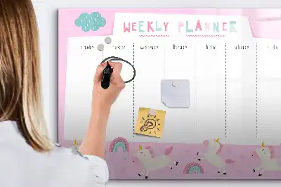 Planer tygodniowy dla dzieci tablica magnetyczna z pisakiem