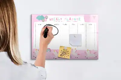 Planer tygodniowy dla dzieci tablica magnetyczna z pisakiem