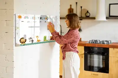 Tablica magnetyczna do pisania planer tygodniowy ze zwierzętami
