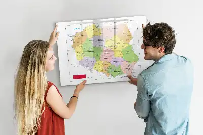 Mapa Polski z tablicą magnetyczną i pisakiem