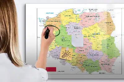 Mapa Polski z tablicą magnetyczną i pisakiem