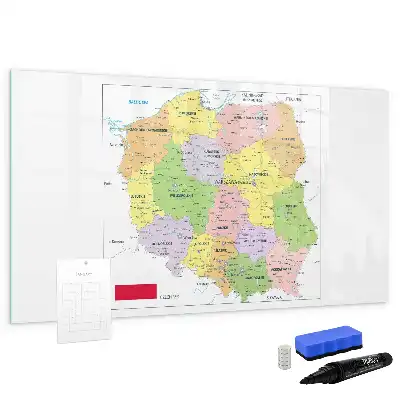 Mapa Polski z tablicą magnetyczną i pisakiem