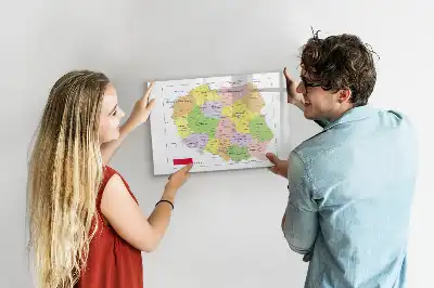 Mapa Polski z tablicą magnetyczną i pisakiem