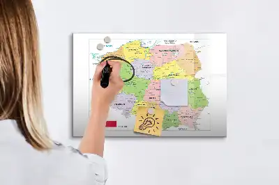 Mapa Polski z tablicą magnetyczną i pisakiem
