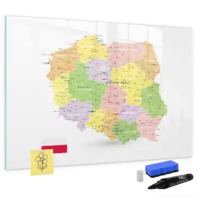 Mapa Polski tablica magnetyczna do pisania