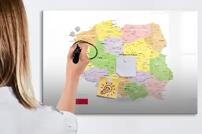 Mapa Polski tablica magnetyczna do pisania
