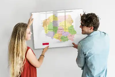 Mapa Polski tablica magnetyczna do pisania