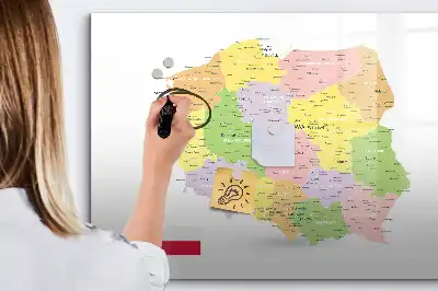 Mapa Polski tablica magnetyczna do pisania