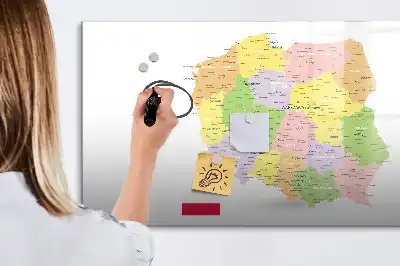 Mapa Polski tablica magnetyczna do pisania