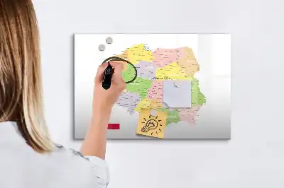 Mapa Polski tablica magnetyczna do pisania