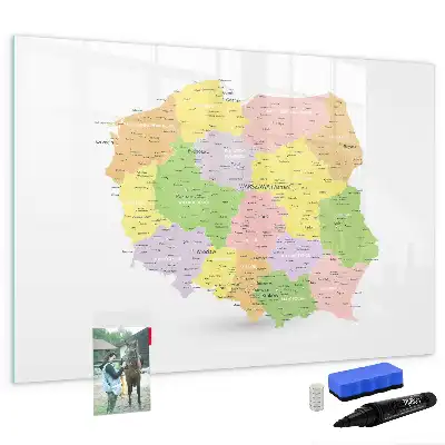 Mapa Polski tablica magnetyczna do pisania