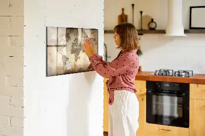 Tablica magnetyczna z pisakiem wzór starej mapy świata
