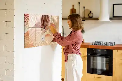 Tablica magnetyczna z pisakiem wzór abstrakcji fal