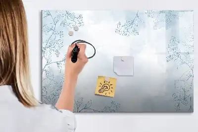 Tablica magnetyczna do pisania z motywem szkicu roślin