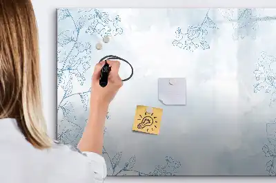 Tablica magnetyczna do pisania z motywem szkicu roślin