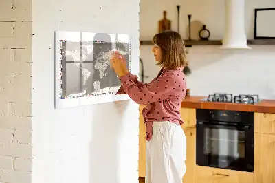 Tablica magnetyczna do pisania brązowa mapa świata