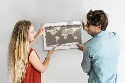 Tablica magnetyczna do pisania brązowa mapa świata