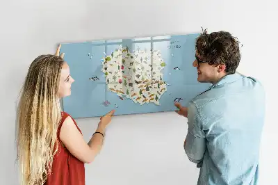 Tablica magnetyczna do pisania z mapą zwierząt Polski