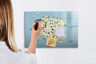 Tablica magnetyczna do pisania z mapą zwierząt Polski