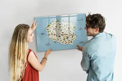 Tablica magnetyczna do pisania z mapą zwierząt Polski
