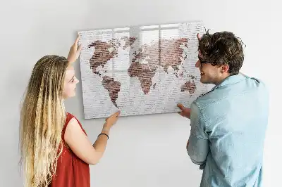 Tablica magnetyczna do pisania wzór ceglana mapa świata