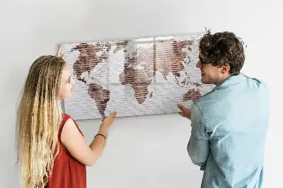 Tablica magnetyczna do pisania wzór ceglana mapa świata