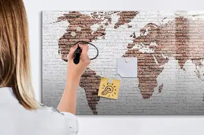 Tablica magnetyczna do pisania wzór ceglana mapa świata