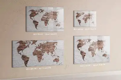 Tablica magnetyczna do pisania wzór ceglana mapa świata