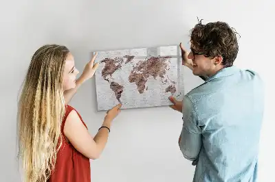 Tablica magnetyczna do pisania wzór ceglana mapa świata