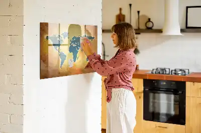 Tablica magnetyczna z pisakiem wzór starej mapy świata