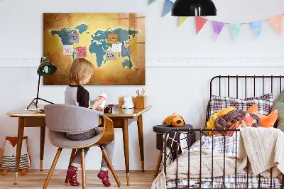 Tablica magnetyczna z pisakiem wzór starej mapy świata