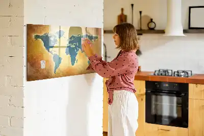 Tablica magnetyczna z pisakiem wzór starej mapy świata