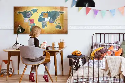 Tablica magnetyczna z pisakiem wzór starej mapy świata