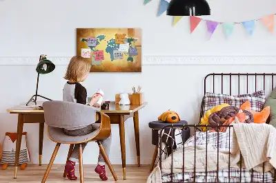 Tablica magnetyczna z pisakiem wzór starej mapy świata