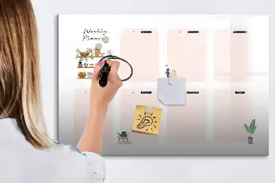 Planer tygodniowy z tablicą magnetyczną i pisakiem