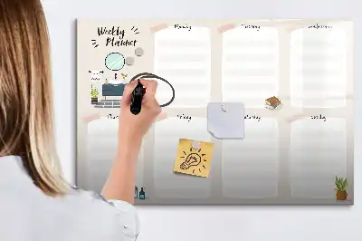 Planer tygodniowy z tablicą magnetyczną i pisakiem