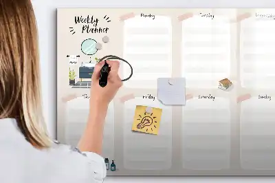 Planer tygodniowy z tablicą magnetyczną i pisakiem