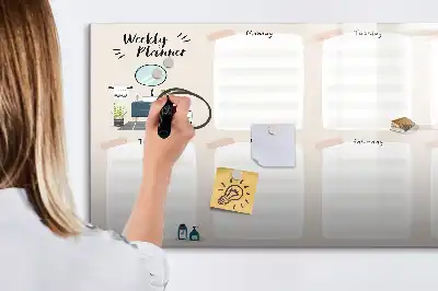 Planer tygodniowy z tablicą magnetyczną i pisakiem