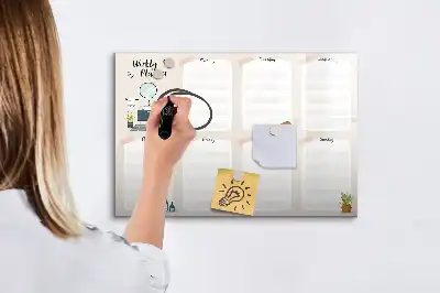 Planer tygodniowy z tablicą magnetyczną i pisakiem
