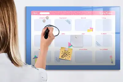 Planer miesięczny z tablicą magnetyczną i pisakiem