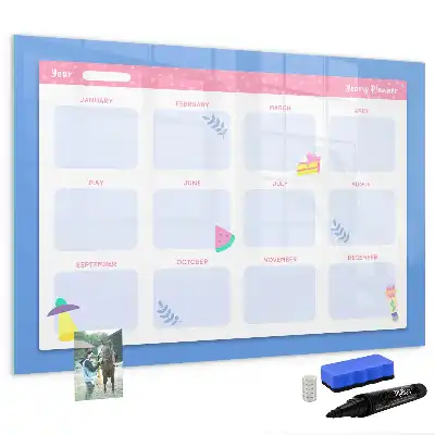 Planer miesięczny z tablicą magnetyczną i pisakiem