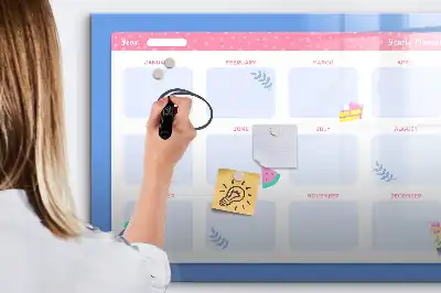 Planer miesięczny z tablicą magnetyczną i pisakiem