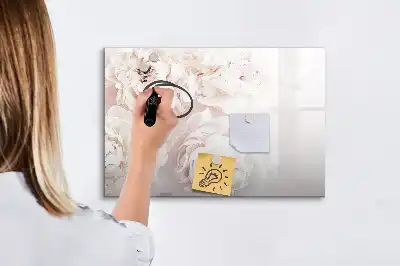 Tablica magnetyczna do pisania z motywem róż piwonii
