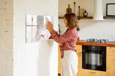 Tablica magnetyczna do pisania z motywem róż piwonii