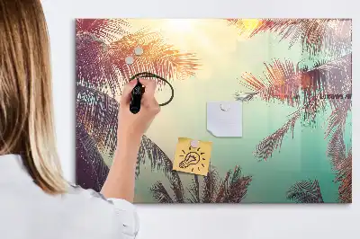 Tablica magnetyczna z pisakiem z motywem tropikalnych palm