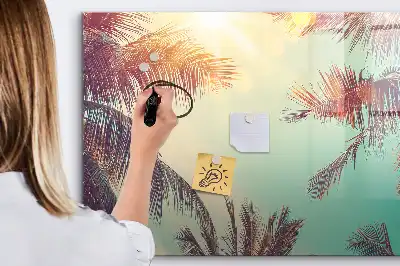 Tablica magnetyczna z pisakiem z motywem tropikalnych palm