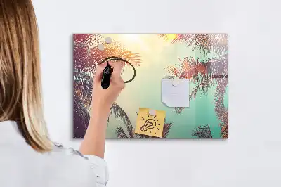 Tablica magnetyczna z pisakiem z motywem tropikalnych palm