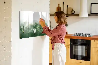 Tablica magnetyczna do pisania z motywem abstrakcji liścia