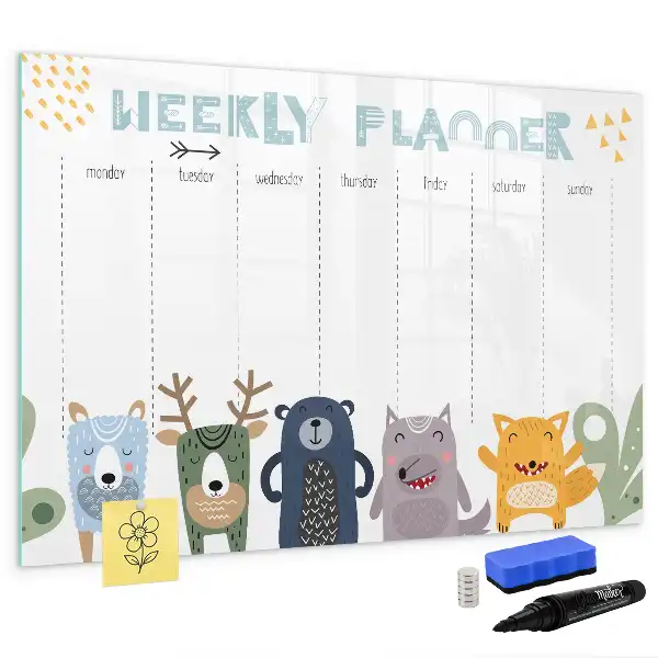 Planer tygodniowy dla dzieci tablica magnetyczna do pisania