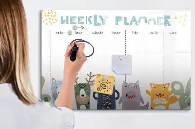 Planer tygodniowy dla dzieci tablica magnetyczna do pisania